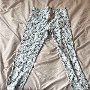 ZYIA Active 35 inch Blue and White Patterned Leggings size 16-18